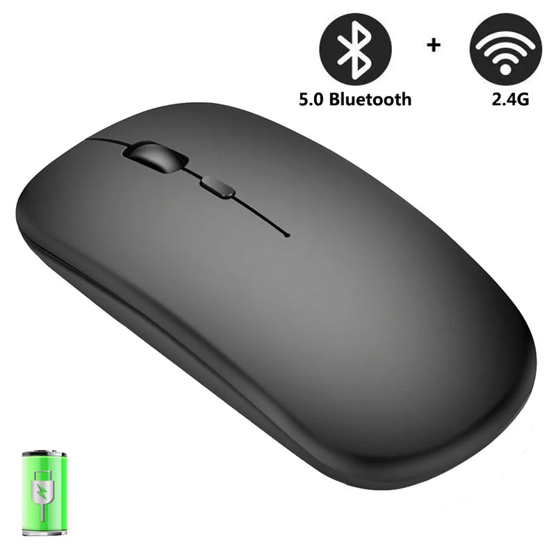 Mouse sem fio Bluetooth, USB Optical, Recarregável, Computador, Laptop, PC, Macbook Gaming, Gamer, Novo, 2.4GHz, 1600DPI