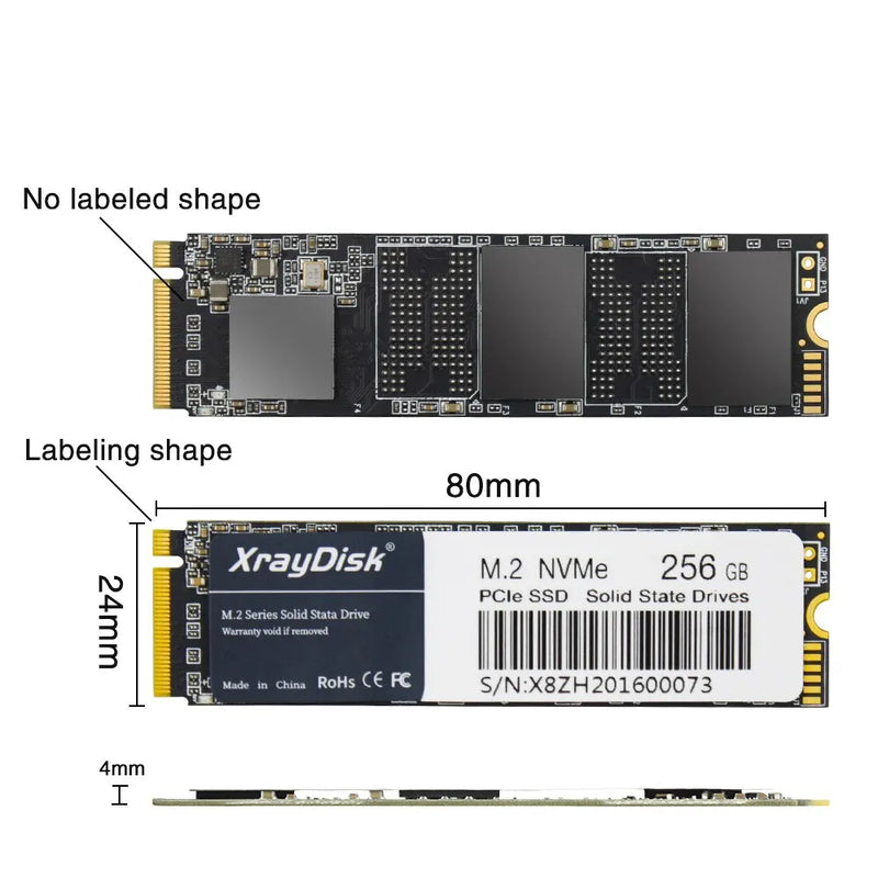 XrayDisk M.2 SSD PCIe NVME 128GB 256GB 512GB 1TB Gen3 * 4 Solid State Drive 2280 Disco Rígido Interno HDD para Laptop Desktop
